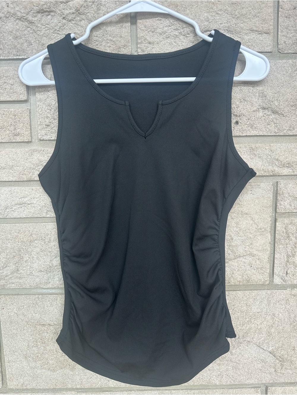 Sleeveless Black Ribbed Tank Top
